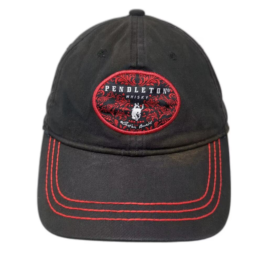 Pendleton Whisky Black Baseball Cap One Size Let'er Buck Strapback Logo Hat
